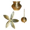 MMB- Mangal Kalash with Brass Nariyal and Leafs for Diwali Pooja.(H-3.5 Inch) - Image 2