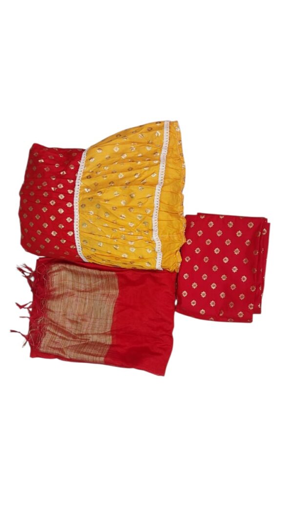 Mayapur Laon Cotton Gopi Dress Free Size 3Peart Set Blouse Piece , Grownn,Duptta - Image 4