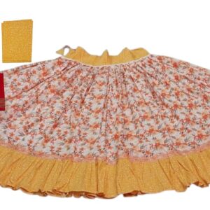 Iskcon Mayapur Cotton Gopi Dress Size Free Size 3Peart Set( Blouse Piece Grownn,Duptta